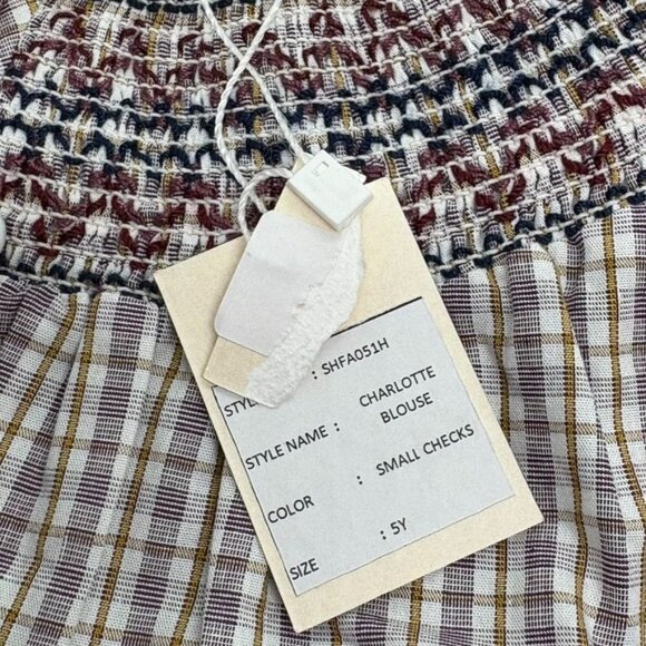 Early Sunday Girls Plaid Smocked Top Long Sleeve Cotton Blend Size 5Y - Picture 4 of 6